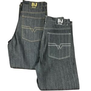 Deuce Mens Black|Blue Straigt Leg Relaxed Dark Denim Jeans Size 32x32